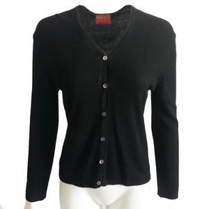 Kenzo Cardigan Sweater Black Knit Classic Preppy Vintage Kenzo Jungle Size 2